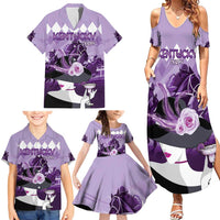 Kentucky Horse Racing Family Matching Summer Maxi Dress and Hawaiian Shirt Derby Mint Julep Girl - Purple Pastel LT14