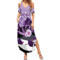 Kentucky Horse Racing Family Matching Summer Maxi Dress and Hawaiian Shirt Derby Mint Julep Girl - Purple Pastel LT14