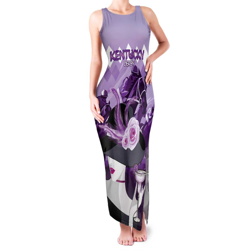Kentucky Horse Racing Family Matching Tank Maxi Dress and Hawaiian Shirt Derby Mint Julep Girl - Purple Pastel LT14
