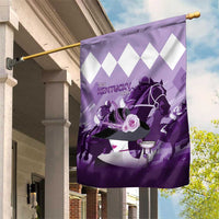 Kentucky Horse Racing Garden Flag Derby Mint Julep Girl - Purple Pastel LT14