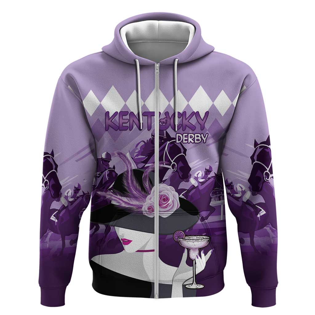 Kentucky Horse Racing Hoodie Derby Mint Julep Girl - Purple Pastel LT14