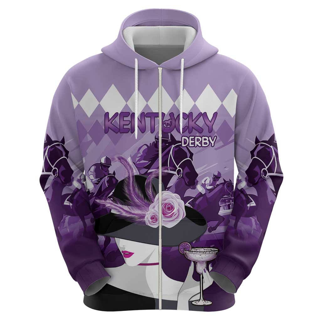 Kentucky Horse Racing Hoodie Derby Mint Julep Girl - Purple Pastel LT14