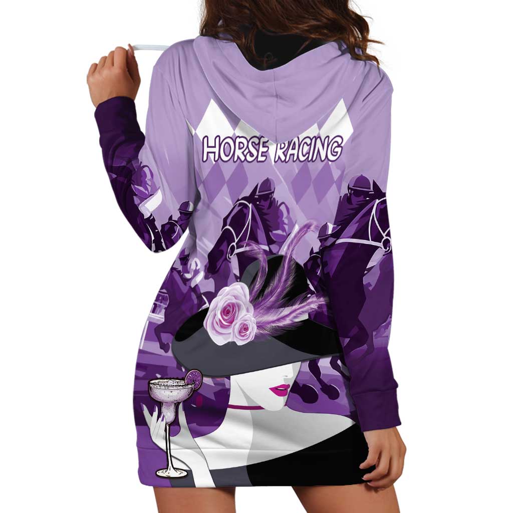 Kentucky Horse Racing Hoodie Dress Derby Mint Julep Girl - Purple Pastel LT14