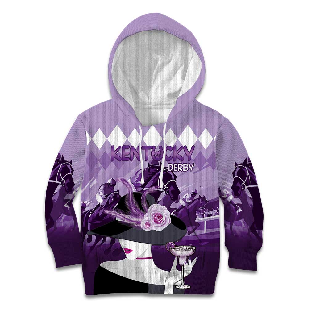 Kentucky Horse Racing Kid Hoodie Derby Mint Julep Girl - Purple Pastel LT14
