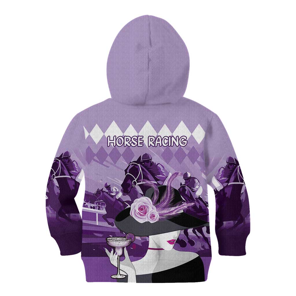 Kentucky Horse Racing Kid Hoodie Derby Mint Julep Girl - Purple Pastel LT14