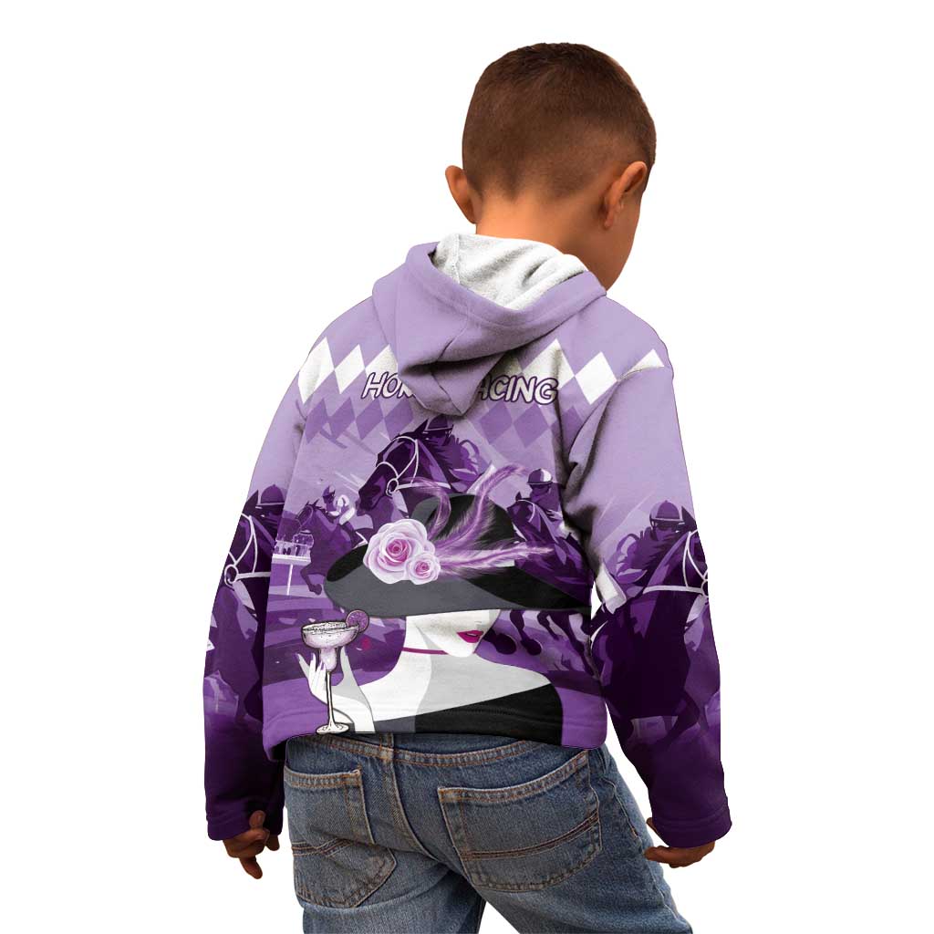Kentucky Horse Racing Kid Hoodie Derby Mint Julep Girl - Purple Pastel LT14