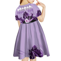 Kentucky Horse Racing Kid Short Sleeve Dress Derby Mint Julep Girl - Purple Pastel LT14