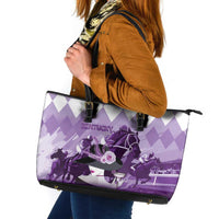 Kentucky Horse Racing Leather Tote Bag Derby Mint Julep Girl - Purple Pastel LT14