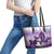 Kentucky Horse Racing Leather Tote Bag Derby Mint Julep Girl - Purple Pastel LT14