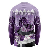 Kentucky Horse Racing Long Sleeve Shirt Derby Mint Julep Girl - Purple Pastel LT14