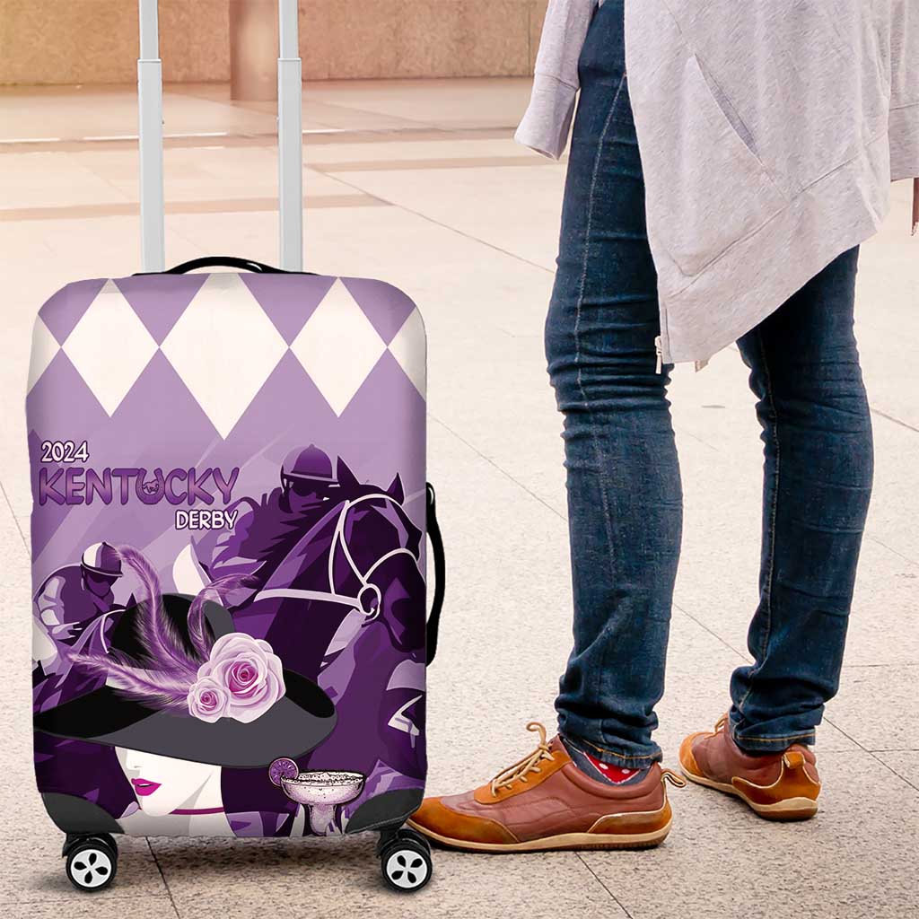 Kentucky Horse Racing Luggage Cover Derby Mint Julep Girl - Purple Pastel LT14