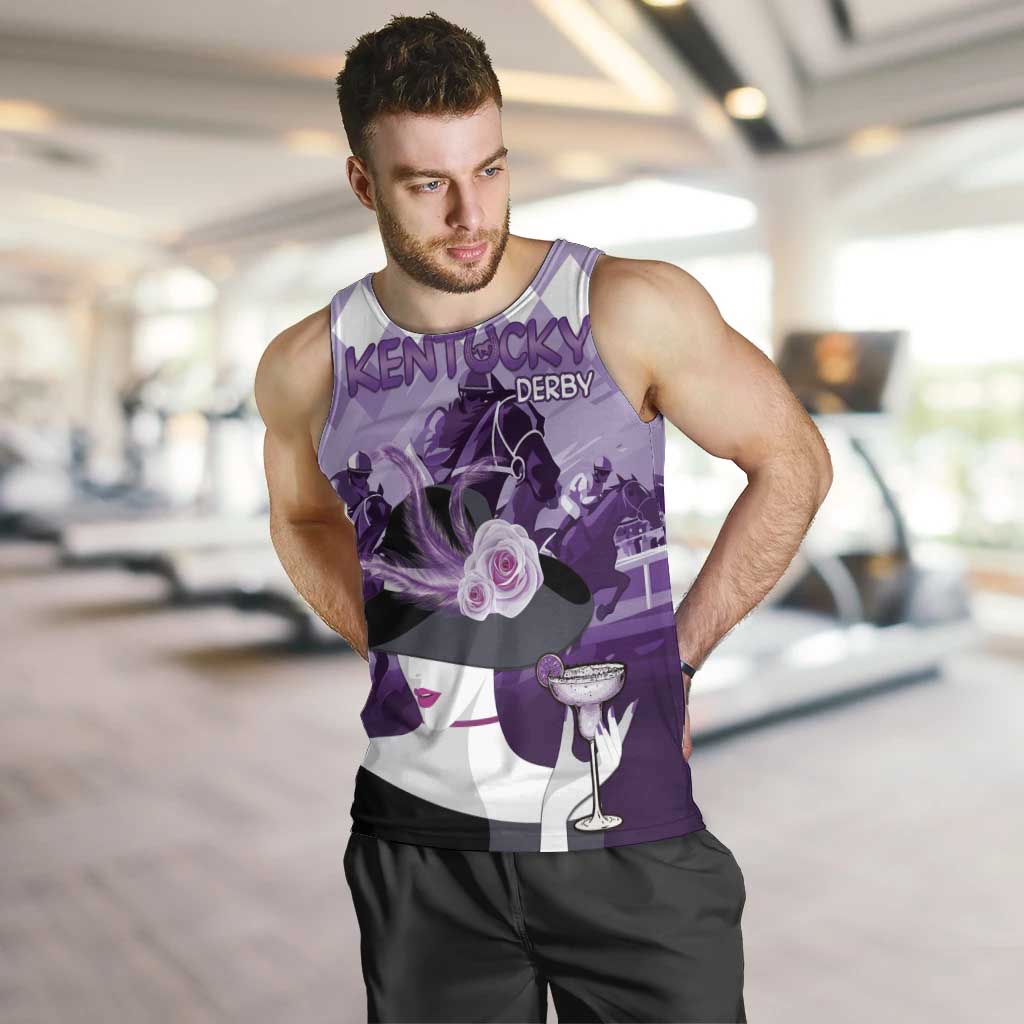 Kentucky Horse Racing Men Tank Top Derby Mint Julep Girl - Purple Pastel LT14