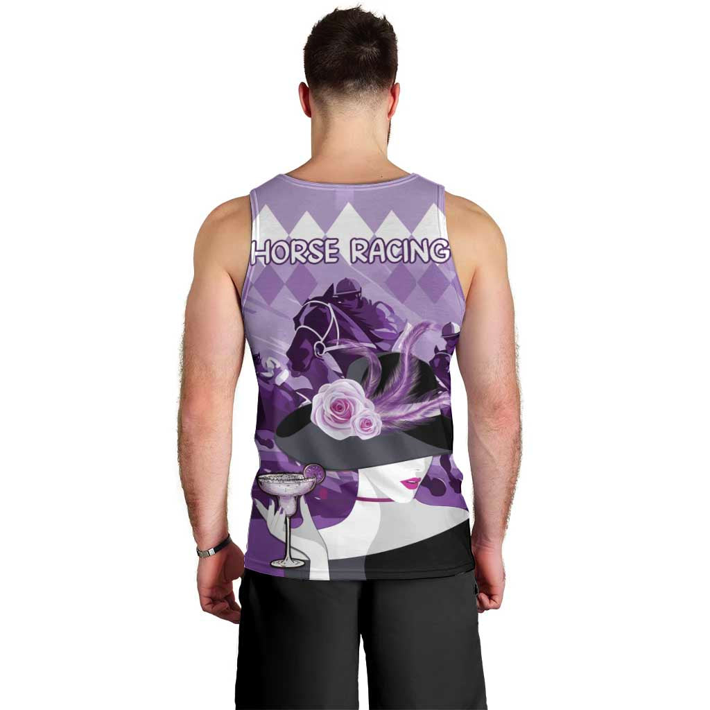 Kentucky Horse Racing Men Tank Top Derby Mint Julep Girl - Purple Pastel LT14