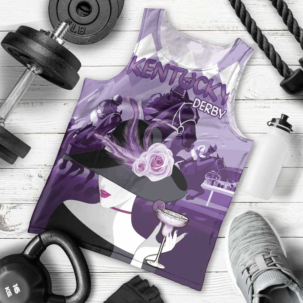 Kentucky Horse Racing Men Tank Top Derby Mint Julep Girl - Purple Pastel LT14