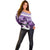 Kentucky Horse Racing Off Shoulder Sweater Derby Mint Julep Girl - Purple Pastel LT14