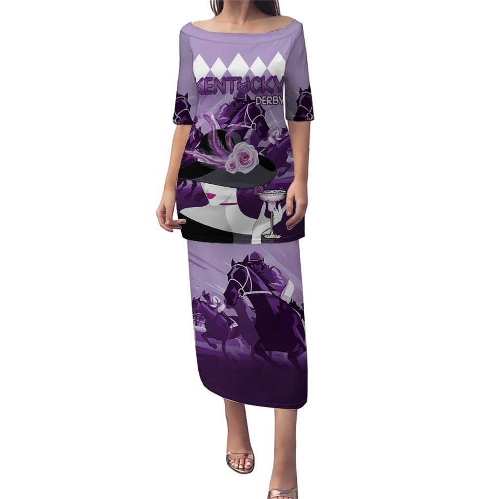 Kentucky Horse Racing Puletasi Derby Mint Julep Girl - Purple Pastel LT14