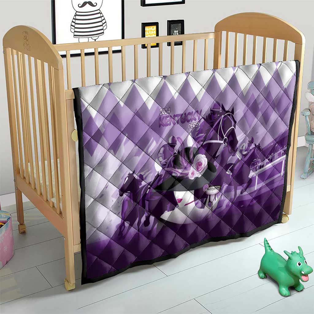 Kentucky Horse Racing Quilt Derby Mint Julep Girl - Purple Pastel LT14