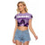 Kentucky Horse Racing Raglan Cropped T Shirt Derby Mint Julep Girl - Purple Pastel LT14