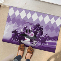Kentucky Horse Racing Rubber Doormat Derby Mint Julep Girl - Purple Pastel LT14