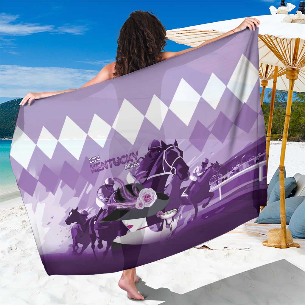 Kentucky Horse Racing Sarong Derby Mint Julep Girl - Purple Pastel LT14