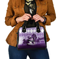 Kentucky Horse Racing Shoulder Handbag Derby Mint Julep Girl - Purple Pastel LT14