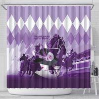 Kentucky Horse Racing Shower Curtain Derby Mint Julep Girl - Purple Pastel LT14