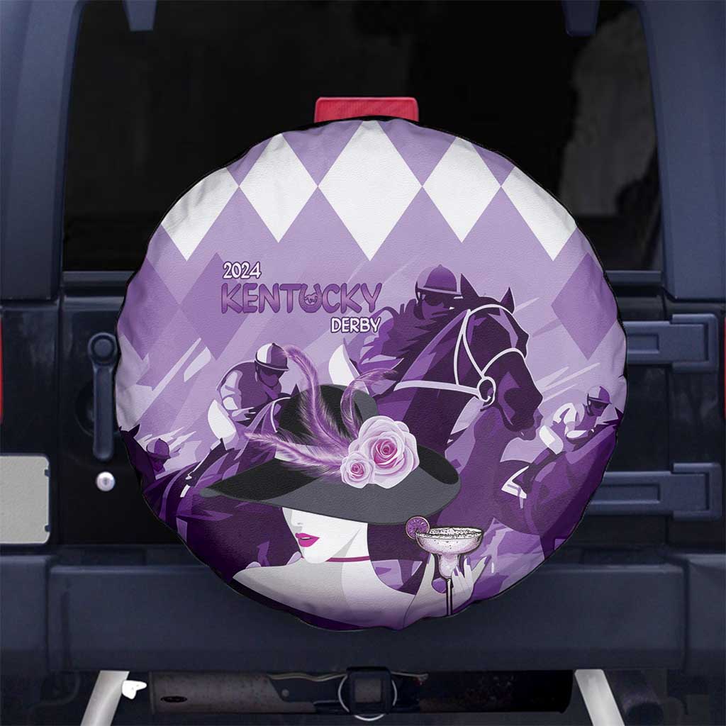Kentucky Horse Racing Spare Tire Cover Derby Mint Julep Girl - Purple Pastel LT14