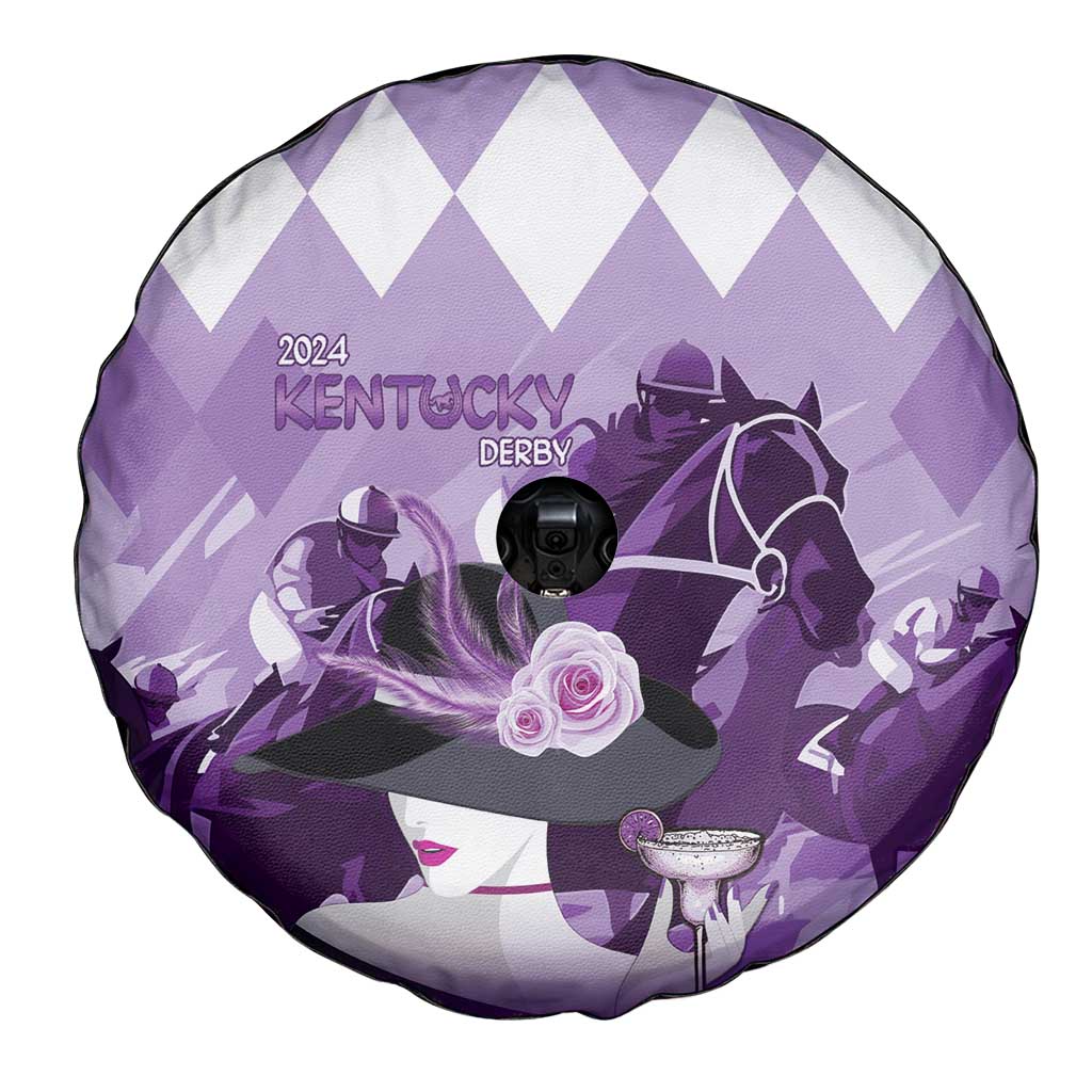 Kentucky Horse Racing Spare Tire Cover Derby Mint Julep Girl - Purple Pastel LT14