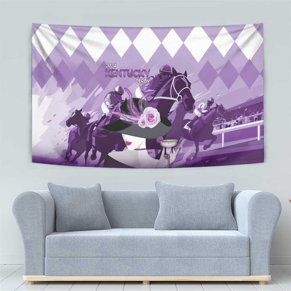 Kentucky Horse Racing Tapestry Derby Mint Julep Girl - Purple Pastel LT14