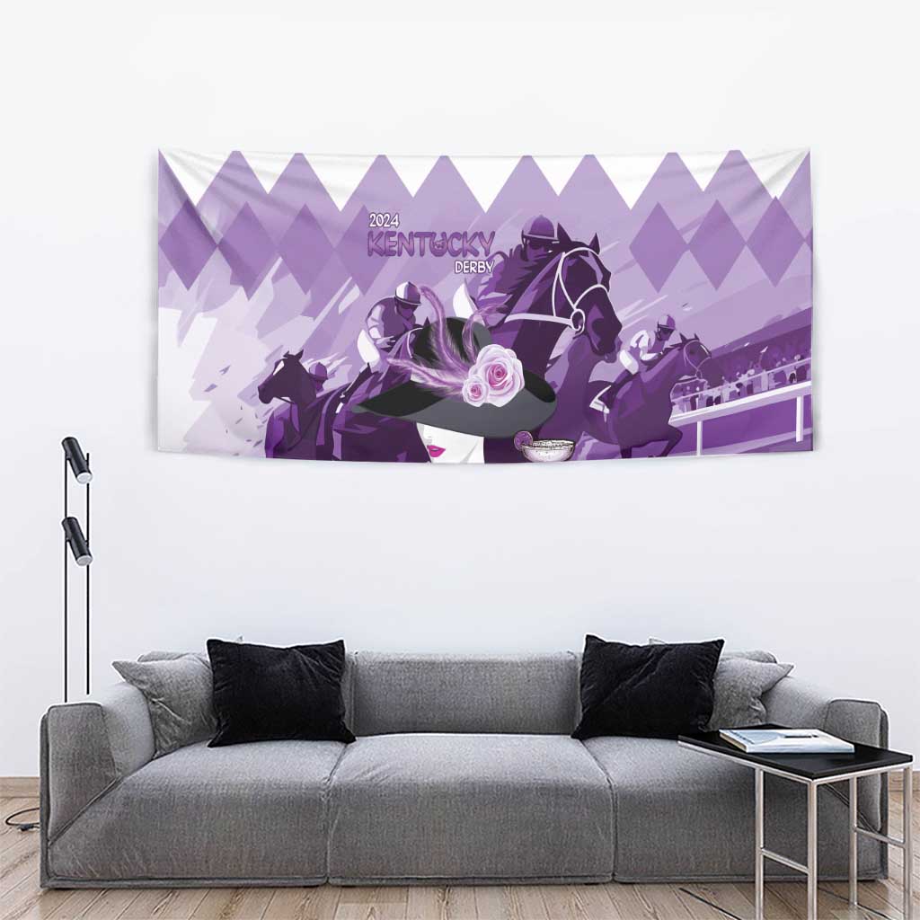 Kentucky Horse Racing Tapestry Derby Mint Julep Girl - Purple Pastel LT14