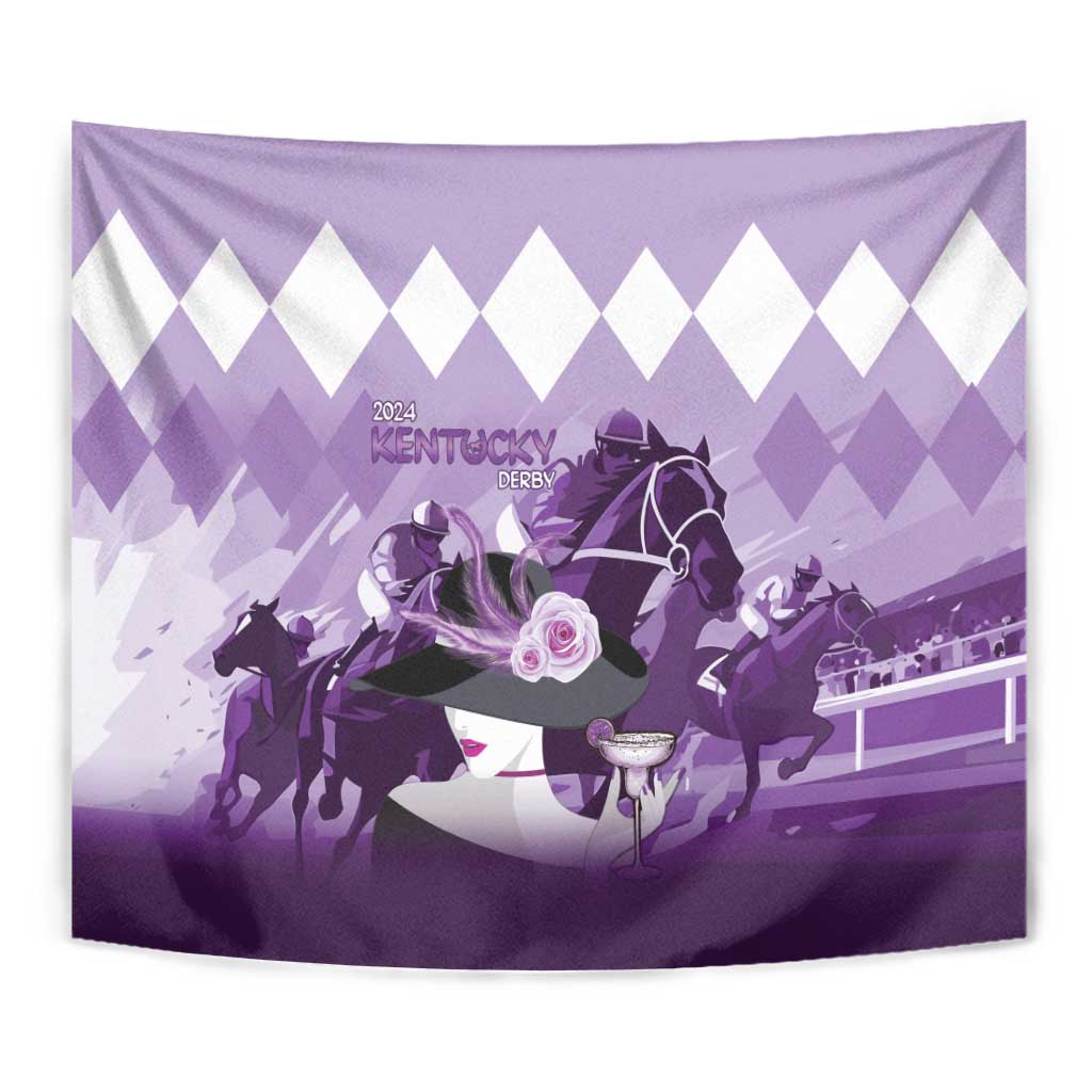 Kentucky Horse Racing Tapestry Derby Mint Julep Girl - Purple Pastel LT14