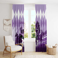 Kentucky Horse Racing Window Curtain Derby Mint Julep Girl - Purple Pastel LT14