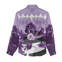 Kentucky Horse Racing Women Casual Shirt Derby Mint Julep Girl - Purple Pastel LT14