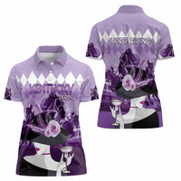 Kentucky Horse Racing Women Polo Shirt Derby Mint Julep Girl - Purple Pastel LT14