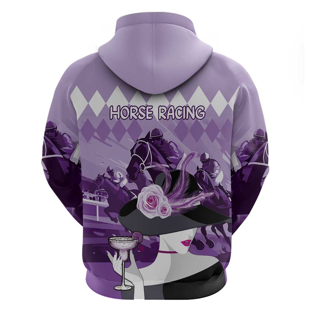 Kentucky Horse Racing Zip Hoodie Derby Mint Julep Girl - Purple Pastel LT14