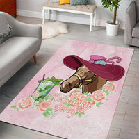 Kentucky Horse Racing Area Rug Derby Mint Julep With Roses - Wonder Print Shop