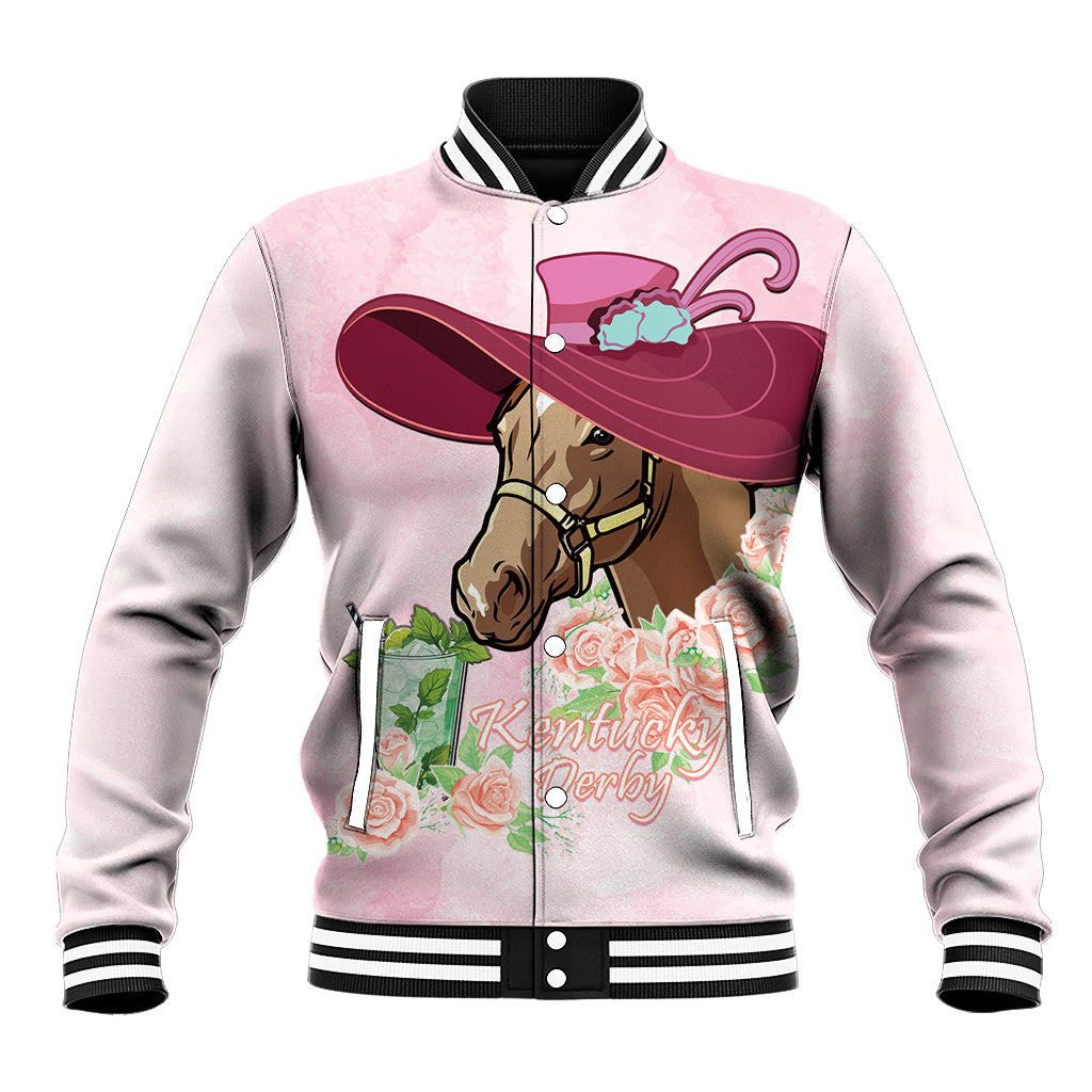 Kentucky Horse Racing Baseball Jacket Derby Mint Julep With Roses - Wonder Print Shop