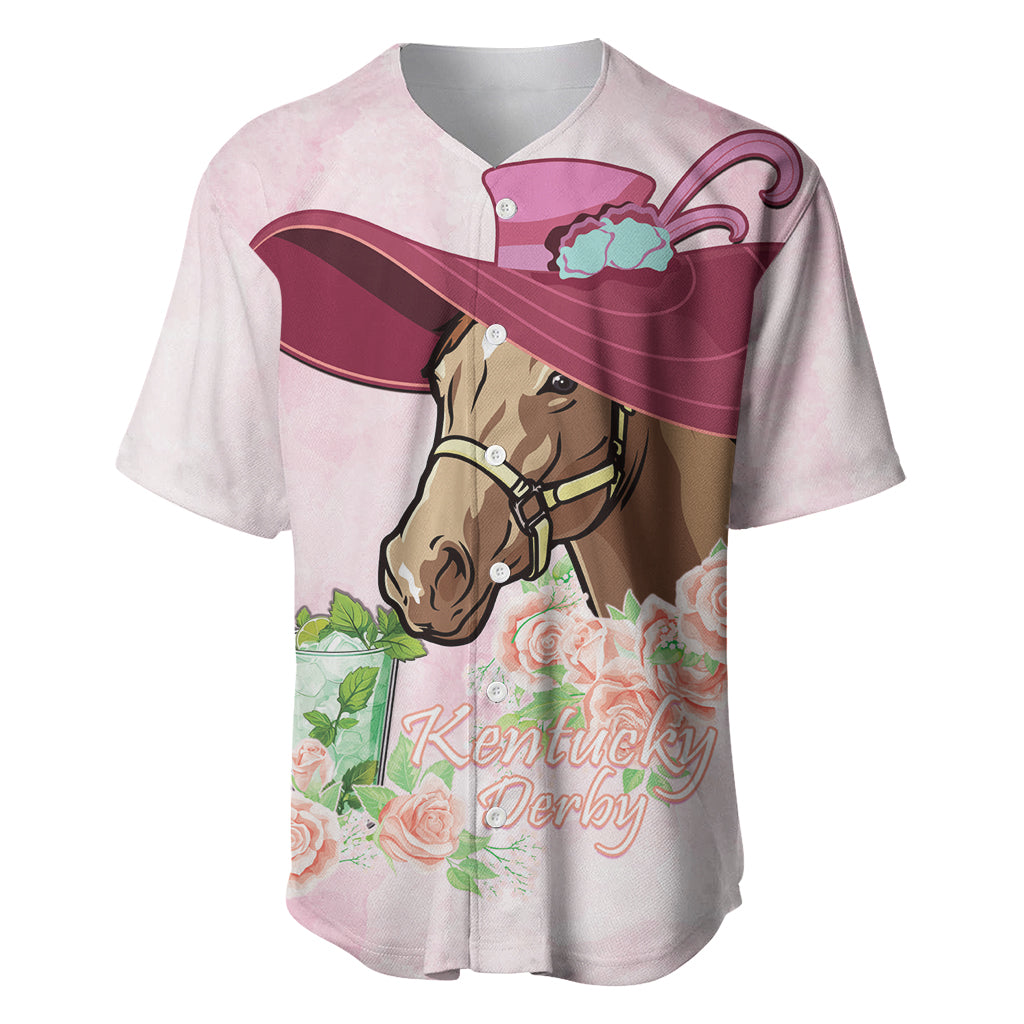 Kentucky Horse Racing Baseball Jersey Derby Mint Julep With Roses - Wonder Print Shop