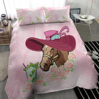 Kentucky Horse Racing Bedding Set Derby Mint Julep With Roses - Wonder Print Shop