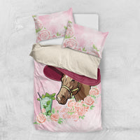 Kentucky Horse Racing Bedding Set Derby Mint Julep With Roses - Wonder Print Shop