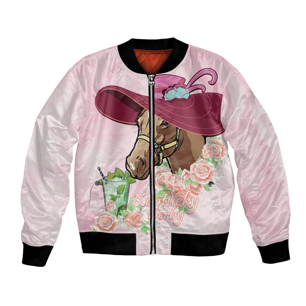 Kentucky Horse Racing Bomber Jacket Derby Mint Julep With Roses - Wonder Print Shop