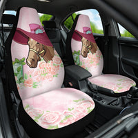 Kentucky Horse Racing Car Seat Cover Derby Mint Julep With Roses - Wonder Print Shop