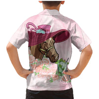 Kentucky Horse Racing Family Matching Mermaid Dress and Hawaiian Shirt Derby Mint Julep With Roses - Wonder Print Shop