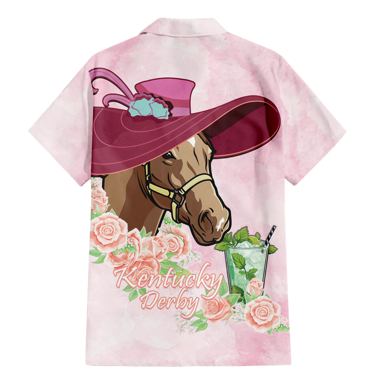 Kentucky Horse Racing Family Matching Mermaid Dress and Hawaiian Shirt Derby Mint Julep With Roses - Wonder Print Shop