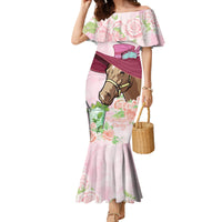 Kentucky Horse Racing Family Matching Mermaid Dress and Hawaiian Shirt Derby Mint Julep With Roses - Wonder Print Shop