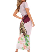 Kentucky Horse Racing Family Matching Short Sleeve Bodycon Dress and Hawaiian Shirt Derby Mint Julep With Roses - Wonder Print Shop