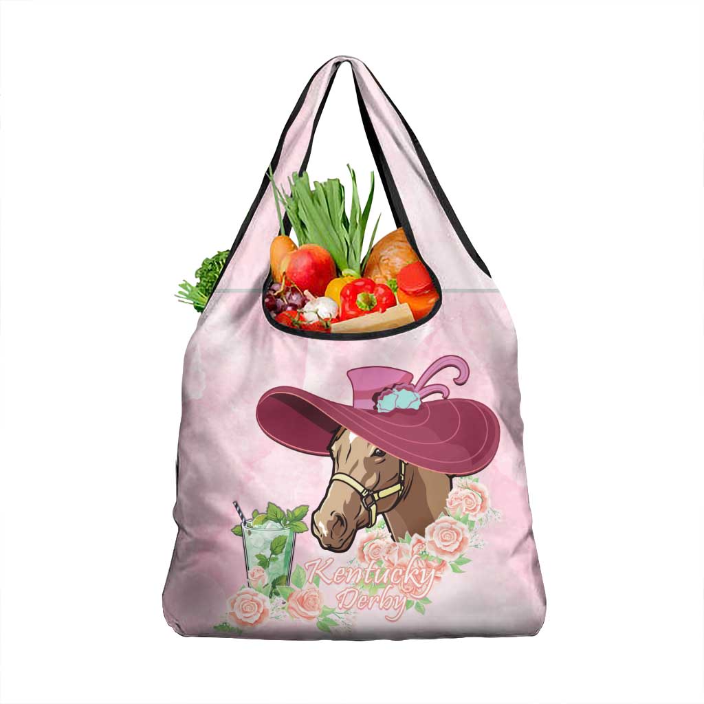 Kentucky Horse Racing Grocery Bag Derby Mint Julep With Roses