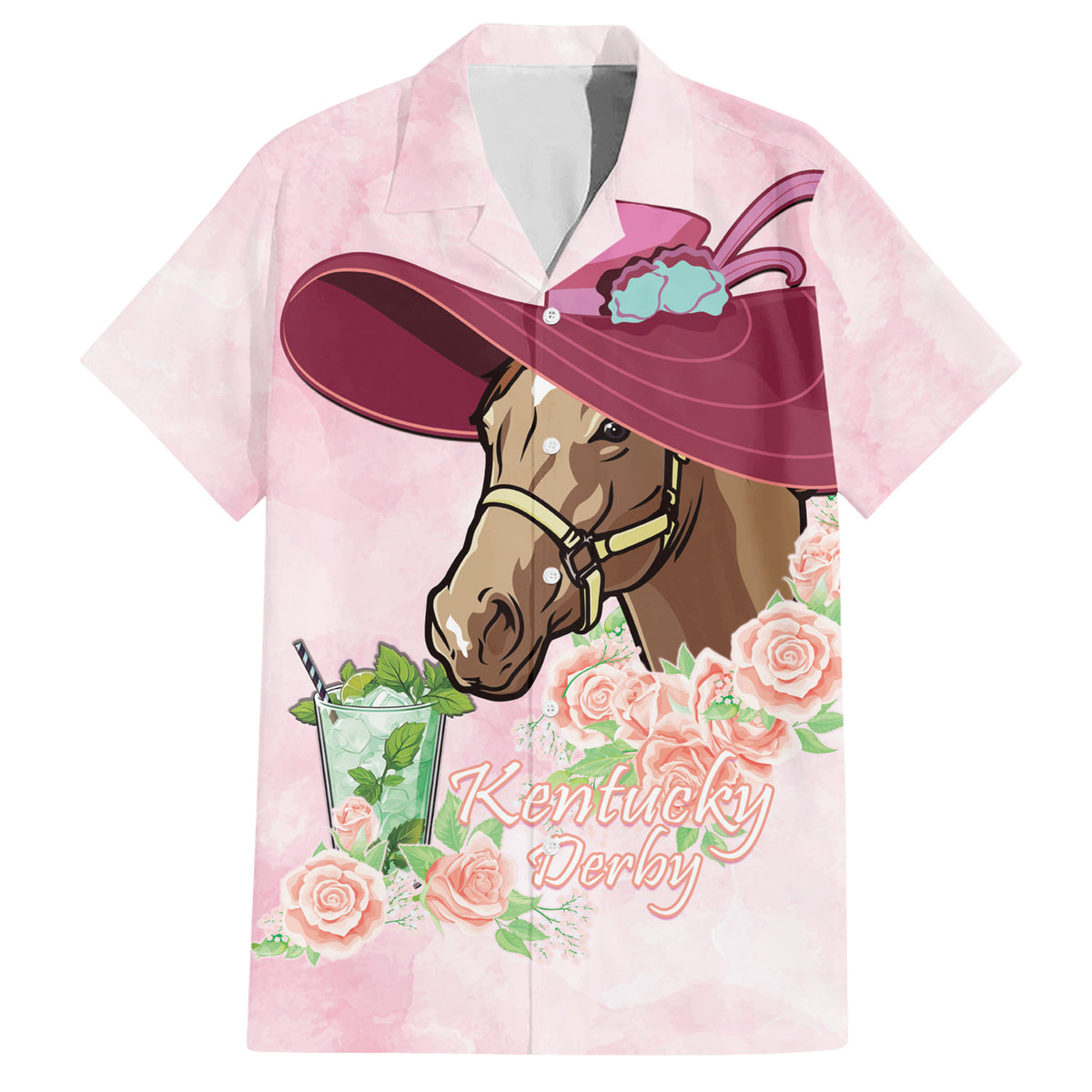 Kentucky Horse Racing Hawaiian Shirt Derby Mint Julep With Roses - Wonder Print Shop
