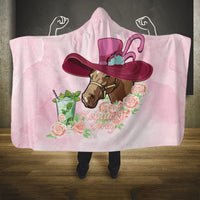 Kentucky Horse Racing Hooded Blanket Derby Mint Julep With Roses