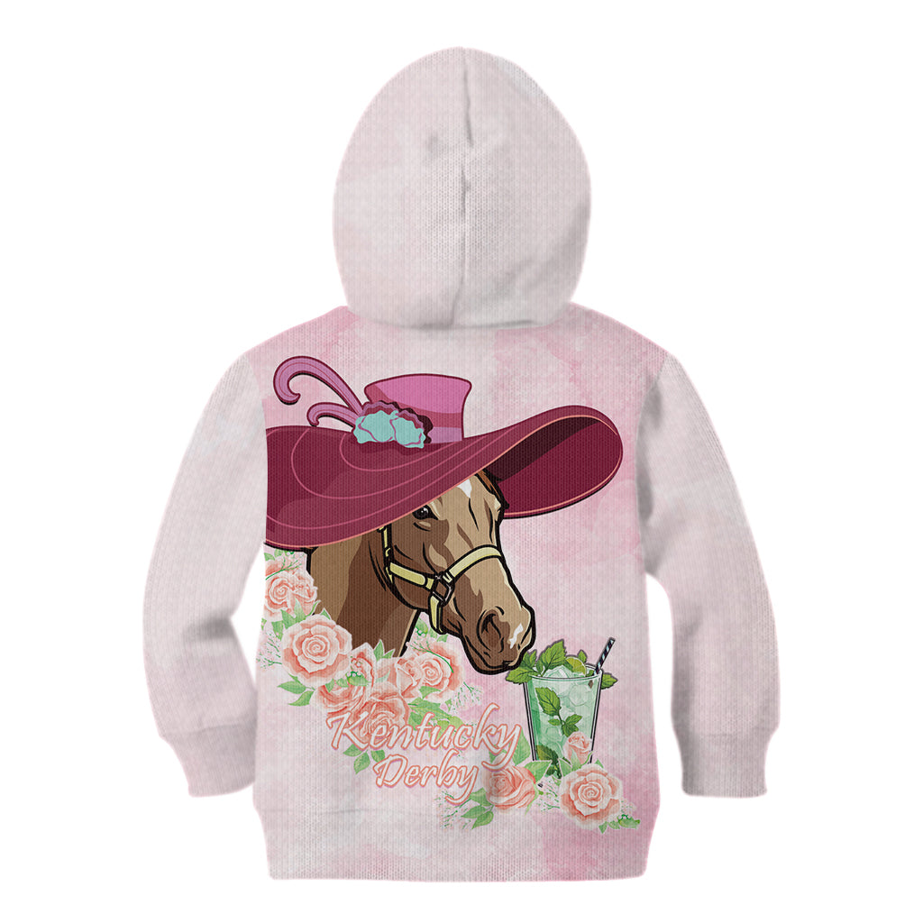 Kentucky Horse Racing Kid Hoodie Derby Mint Julep With Roses - Wonder Print Shop